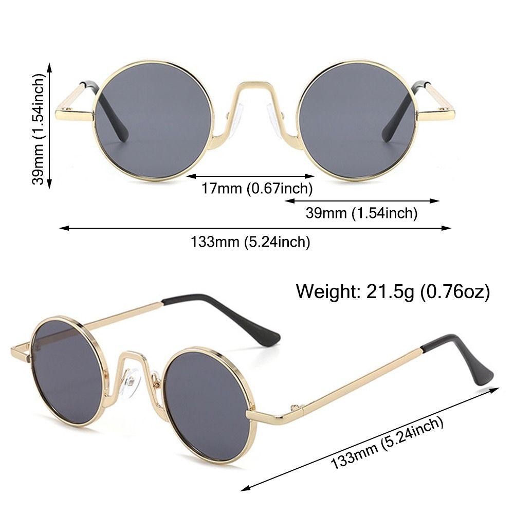 Metal Hippie Sun Glasses UV400 Protection Punk Eyewear Small Round Sunglasses for Women & Men Circle Retro Shades Sunglasses