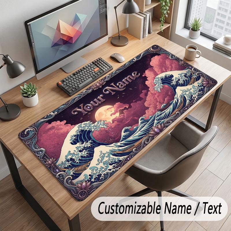 Octopus Sea Life Theme Customized Mouse Pad Personalized Print Name Text Desk Mat For Home Office Table Decor