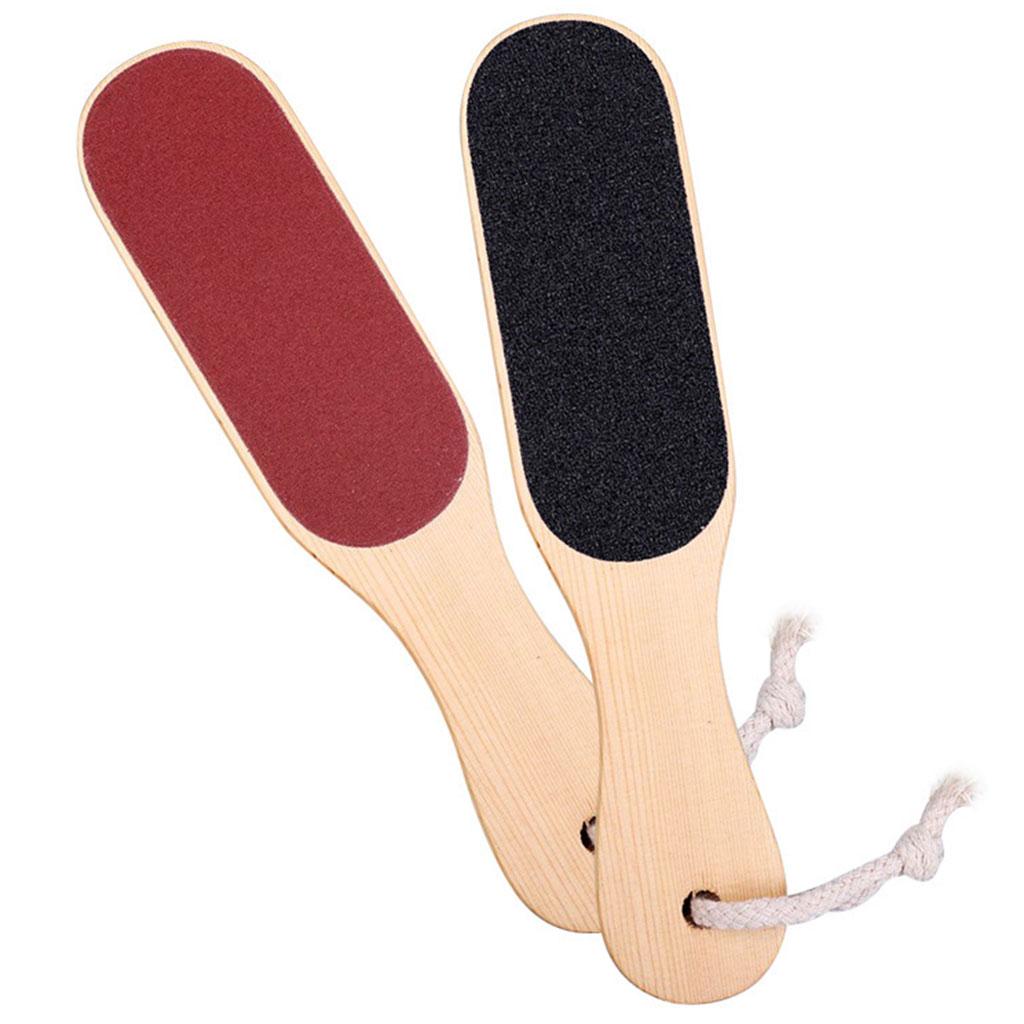 Деревянная педикюрная пилка для ног с двухсторонней поверхностью и удобной ручкой