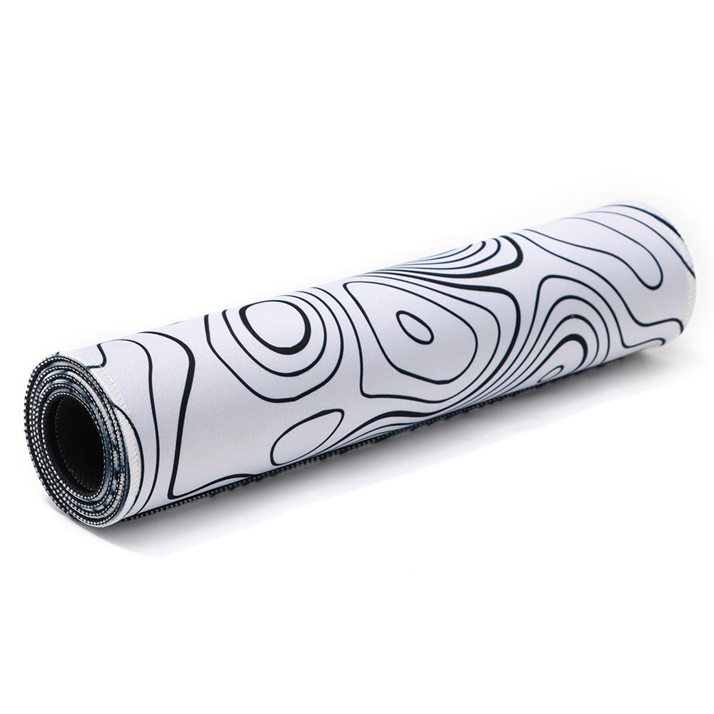 Офисный нескользящий коврик для стола с рисунком в виде линий, белый, черный, коврик для мыши, коврик для мыши