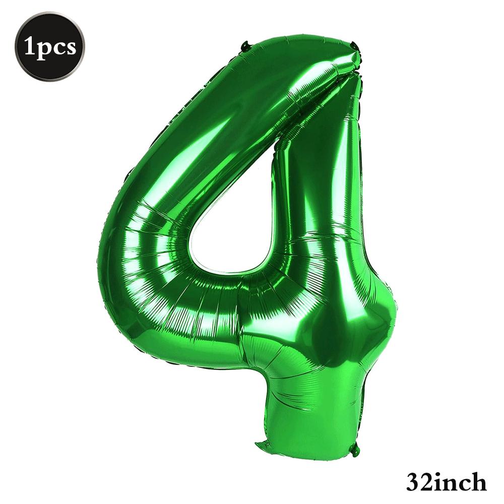 32 Inch Green Number Foil Balloons 0-9 Jungle Safari Theme Soccer Party Decor Kid Boy 1st Birthday Dinosaur Baby Shower Supplies