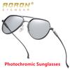 aoron Aluminum Magnesium Frame Day Night Vision Photochromic Polarized Sunglasses Fashion Outdoor Anti Glare UV400 Fishing Driving Glasses