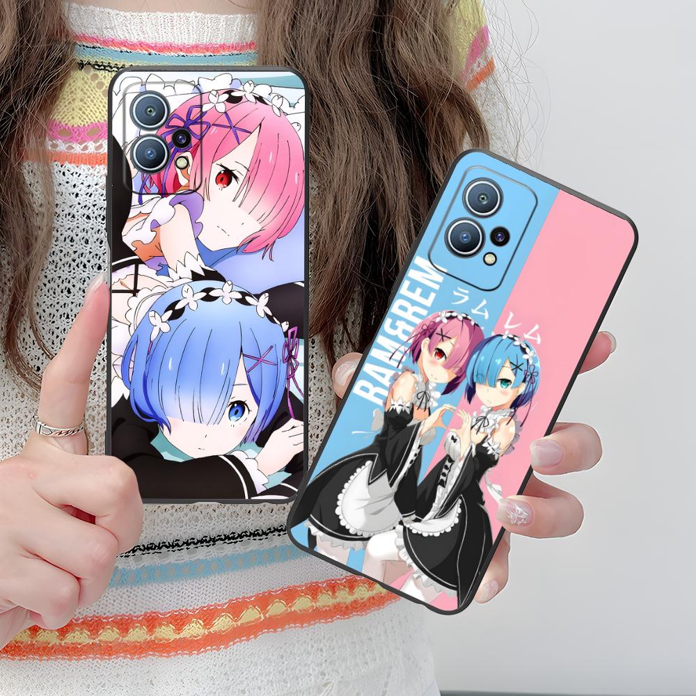 ReZero Rem Ram Matte TPU Mobile Phone Case for Huawei P60 P50 P40 P30 P20 P10 P9 P8 Pro Lite Plus Colorful Printing Cover