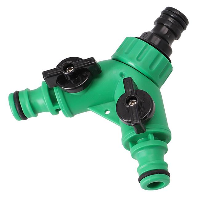 2 Way Garden Water Pipe Connectors Pipe Adapter Y Shape Hose Splitter Valve Three Way Plastic Valve With Switch