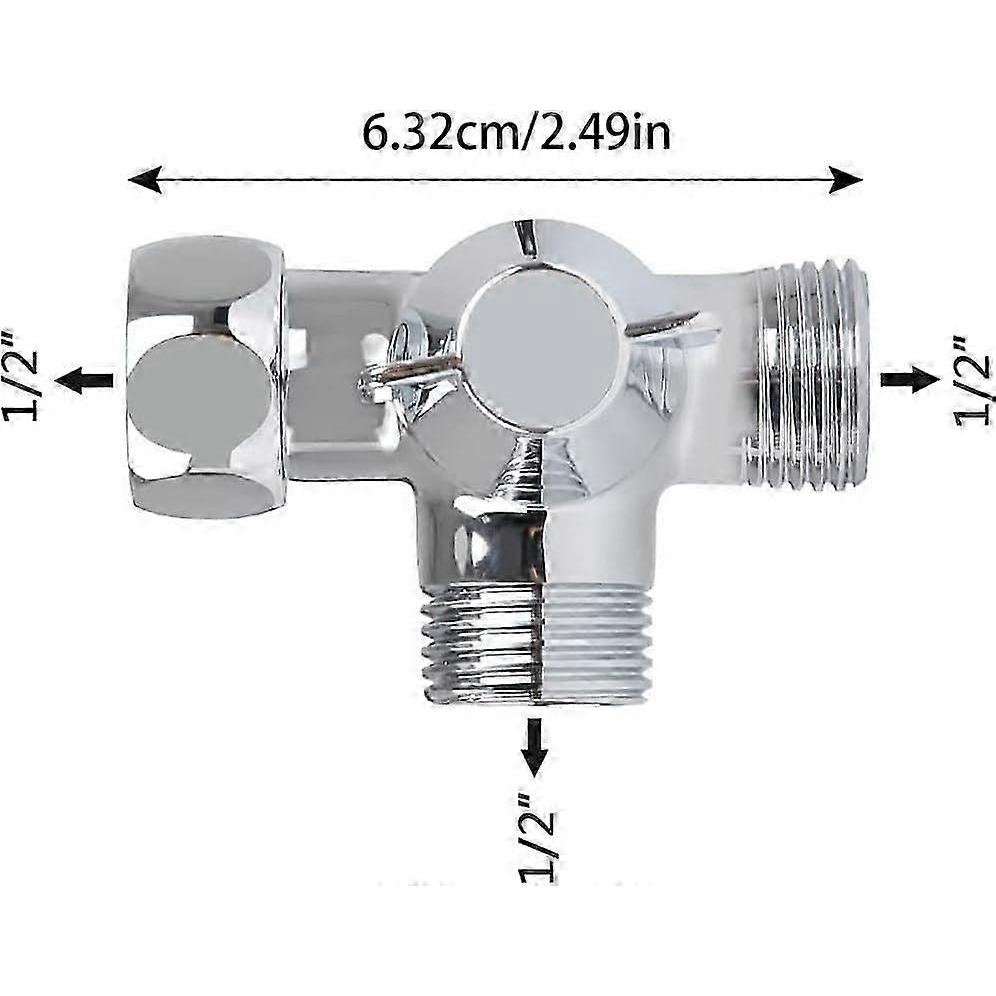 2025 newSolid Brass 3-Way Diverter Valve G1/2" - Shower/T-adapter Plumbing Fitting