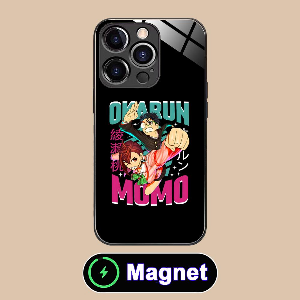 Anime Dandadan Glass MagSafe Mobile Phone Case for iPhone 17 16 15 14 13 12 11 Air Pro Max Plus Mini Colorful Cover