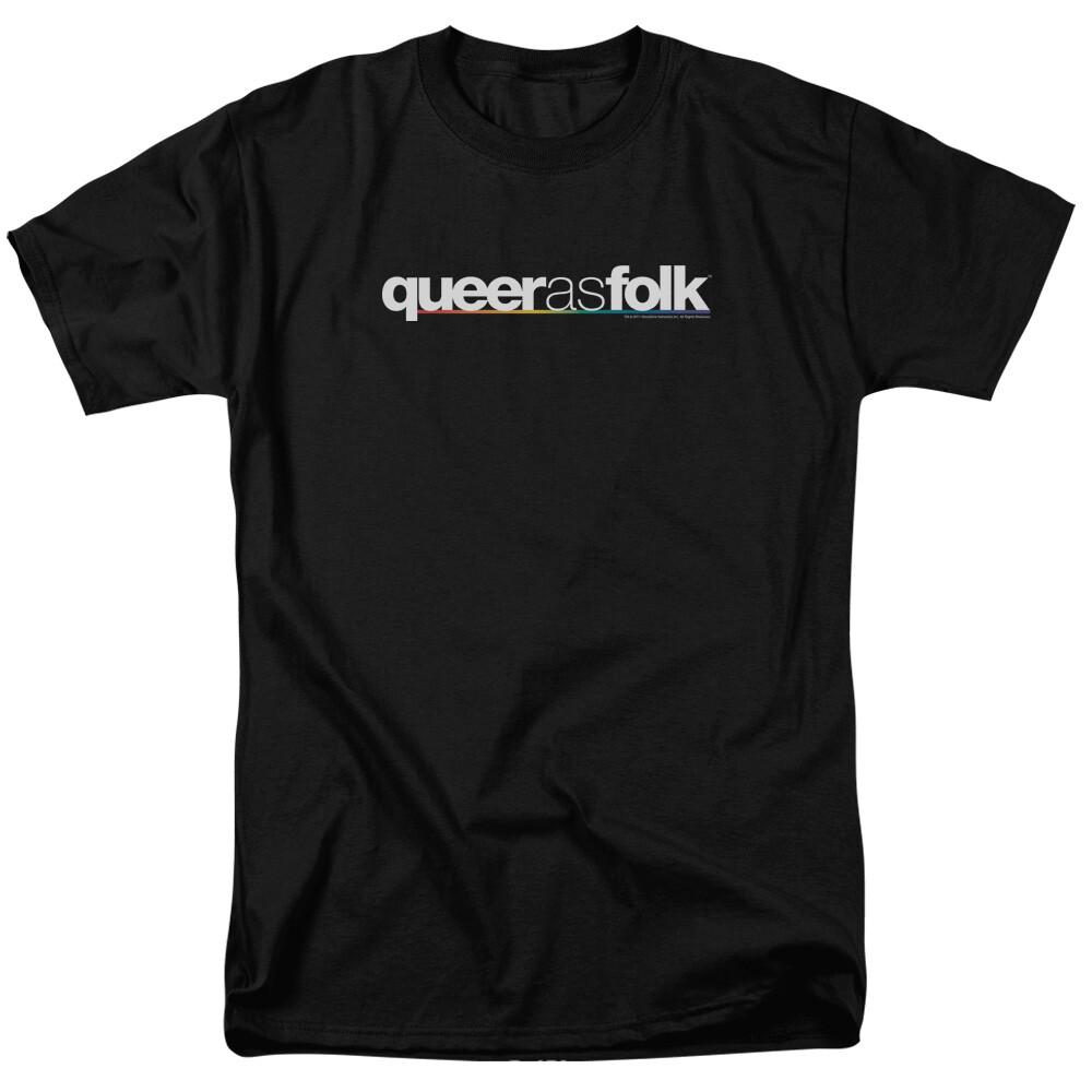 Queer As Folk Logo T-shirt Mens Licensed Classic TV Show Pride Tee Black