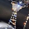 Tassel Pendant Tie Necklace Adjustable Sparkling Rhinestone Choker Necklace Party Prom Necklace