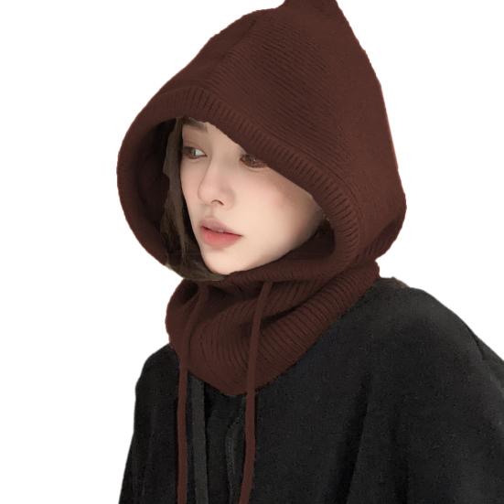 Women Winter Balaclava Hat Thick Warm Knitted Windproof Cycling Headwear Adjustable Full Protection Outdoor Travel Cold Weather Skiing Cap