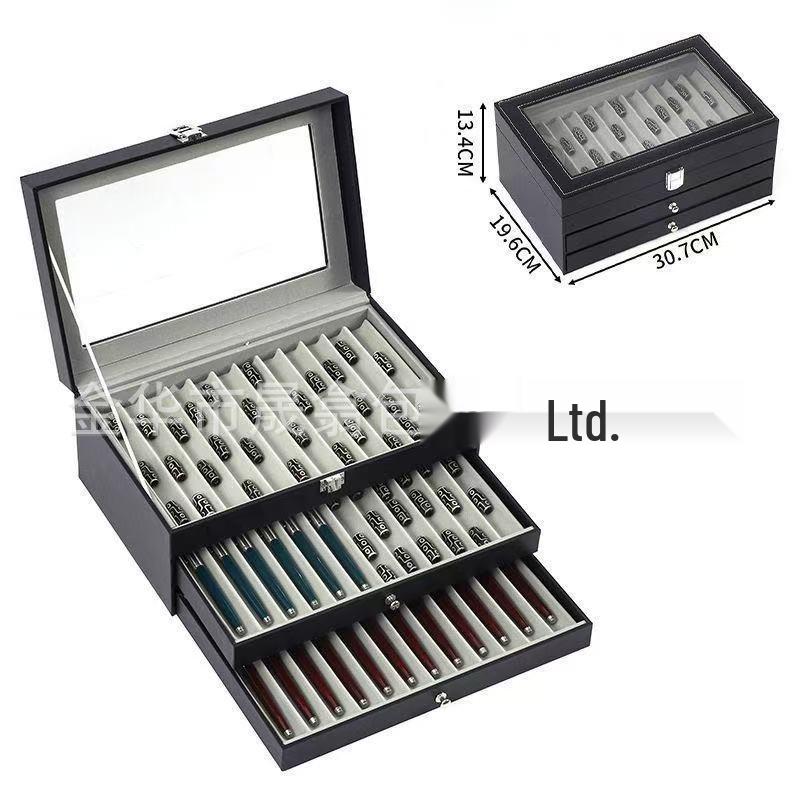 Кожаный ящик Shengxi для хранения и демонстрации перьевых ручек со световым люком