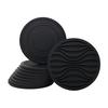 Karasu No Ki Silicone Coasters, Stylish, Set of 10, Non-Stick, Water-Resistant, Heat-Resistant, Non-Slip, Round, 10cm (Black Wave Pattern)