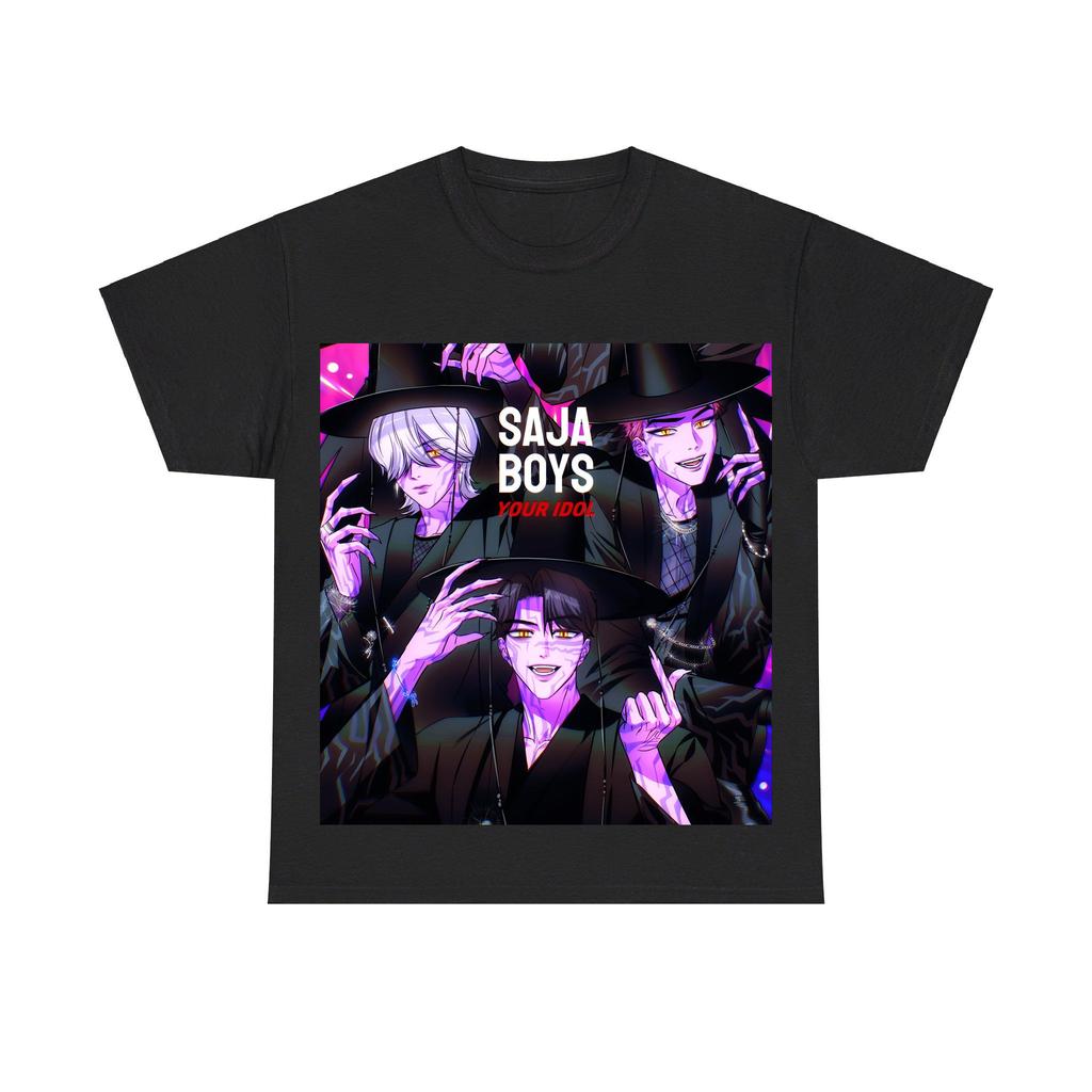 Kpop Demon Hunter Saja Boys T-shirt Harajuku O-neck Casual Anime T-Shirt Tops Unisex