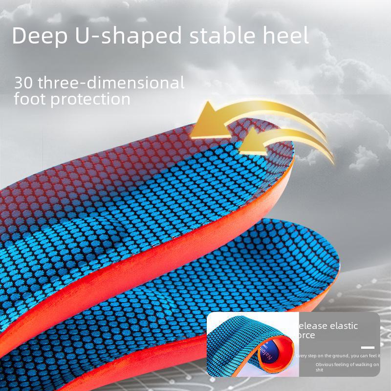 Men's Shock-Absorbing Sweat-Absorbing Insoles for Flat Arches – Soft Bottom for Summer Military Training