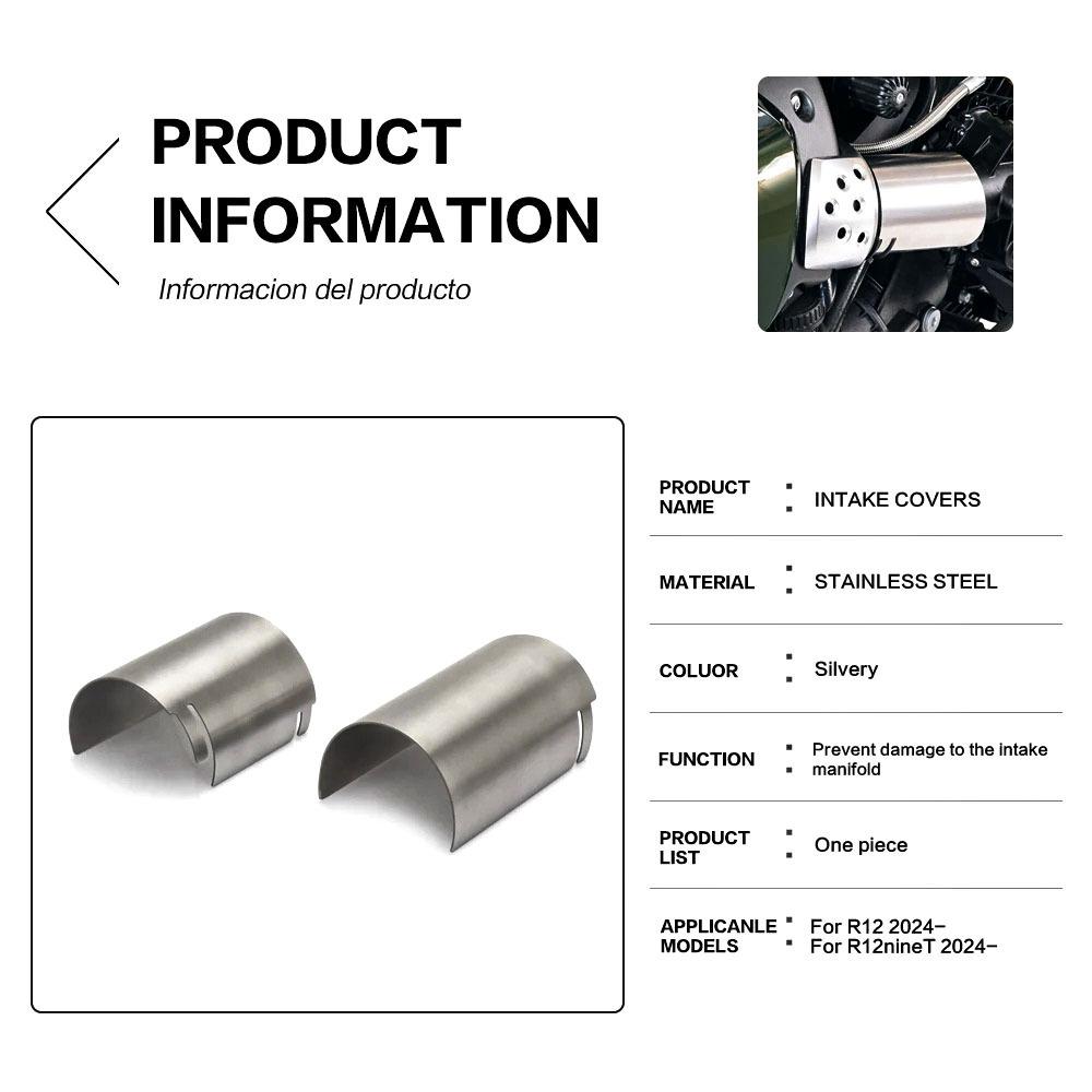 Motorcycle Stainless Steel Air Intake Covers Fairing Decoration Guard For BMW R 12 NineT Nine T R12 2024 2025