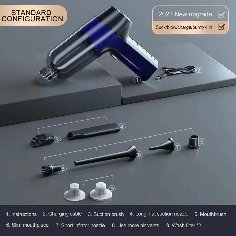 4 в 1 беспроводной автомобильный пылесос мини-пылесос ручной вакуумный насос для дома портативный беспроводной мощный всасывающий 100000 об/мин