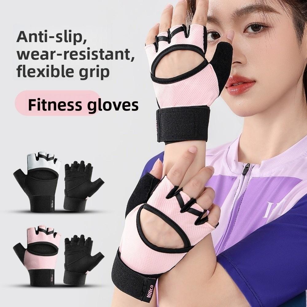 1Pair Half Finger Cycling Fingerless Gloves Anti-Slip Sport Riding Gloves Fishing Gloves  Women Men