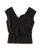 Natural Beauty Basic Cross Ribbon Black Women's Blouse,