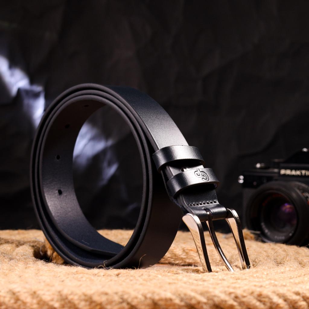 Брючный мужской кожаный ремень GRANDE PELLE Leather Belt 21450 Синий