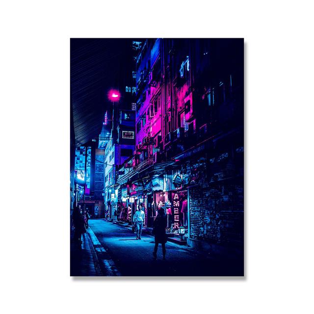 Холст Wall Art HD Ночной вид Уличные принты Плакаты Украшение дома Ночное дерево Симпатичная картина Спальня Модульная рамка для фотографий
