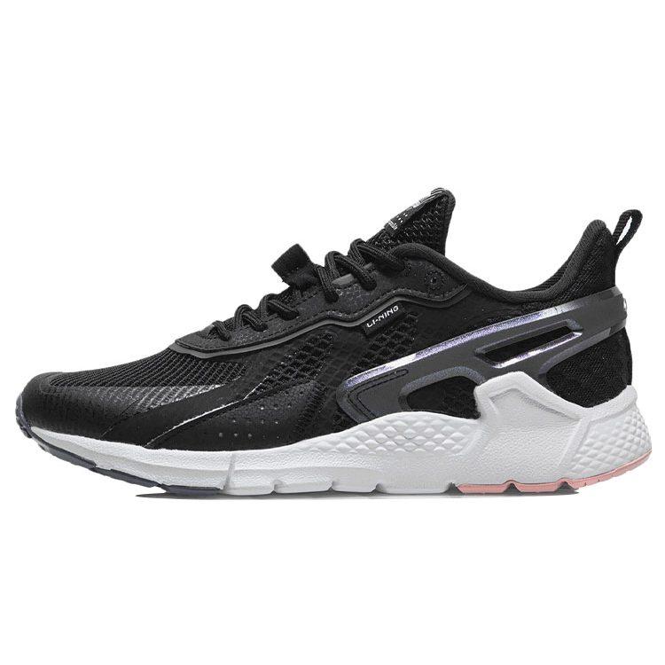 Li Ning Дышащие Низкие Беговые Кроссовки Женские Черно-Белые AGLR102-2