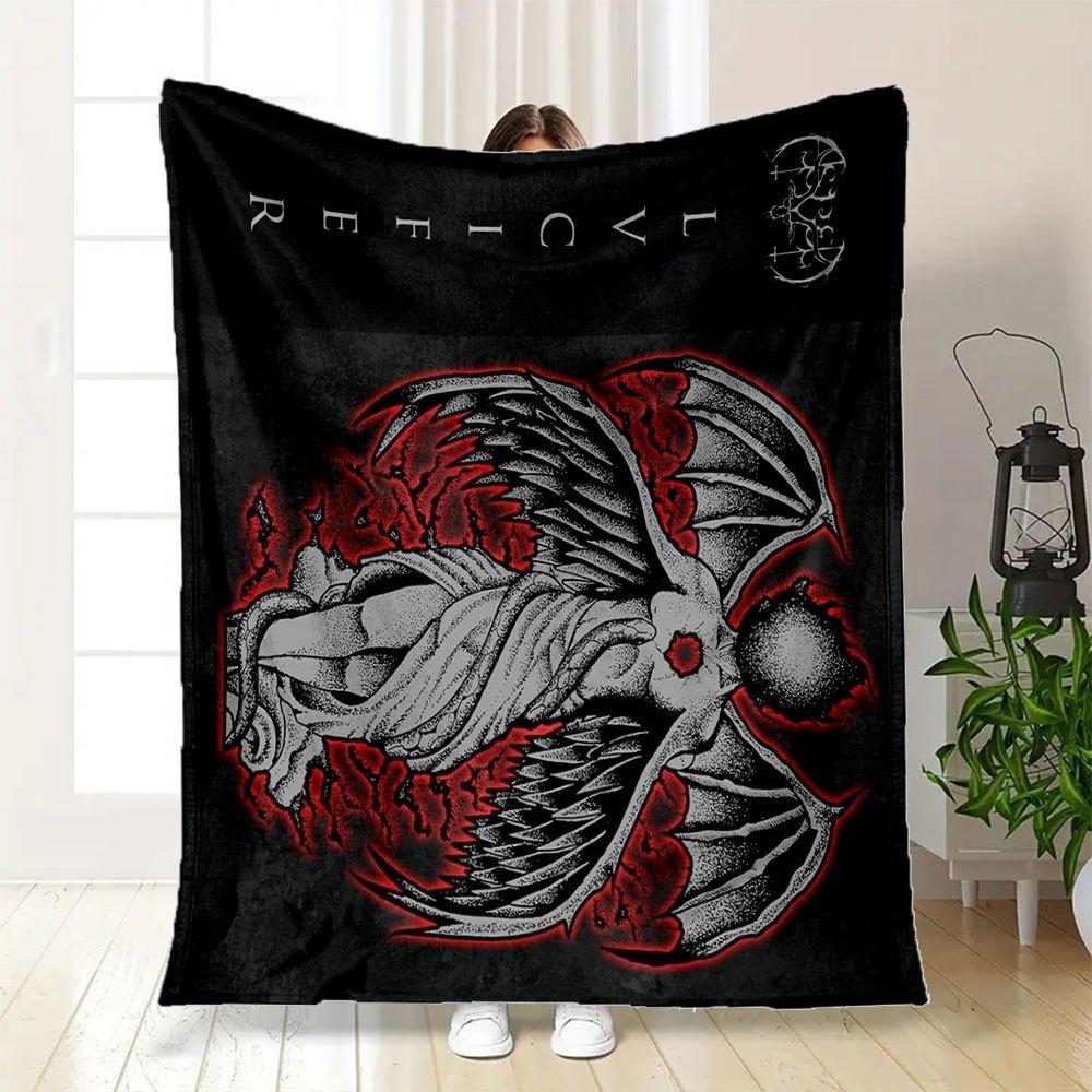 "Revel: Fiery Wings of the Fallen Angel T-Shirt"Blanket Flannel Throw Blanket for Sofa, Bed, Travel, Camping, Office, Couch, Chair, And Bed