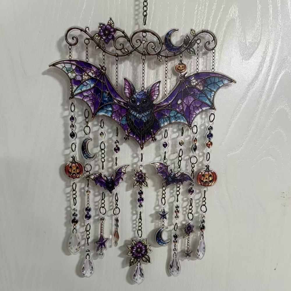 Dangling Strands Crystal Wind Chime Halloween Themed Wind Chime Suncatcher Wind Chime Door Display