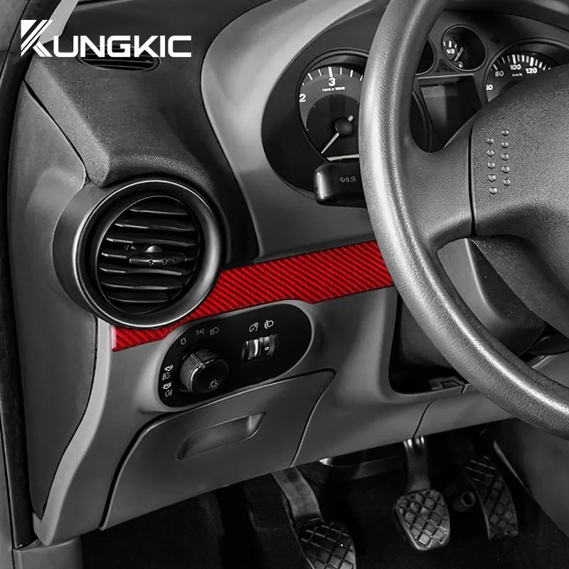For Seat Ibiza 6l 2003 2004 2005 2006 2007 2008 Car Main Driver Strip Real Soft Carbon Fiber Sticker Interior LHD Accessories.