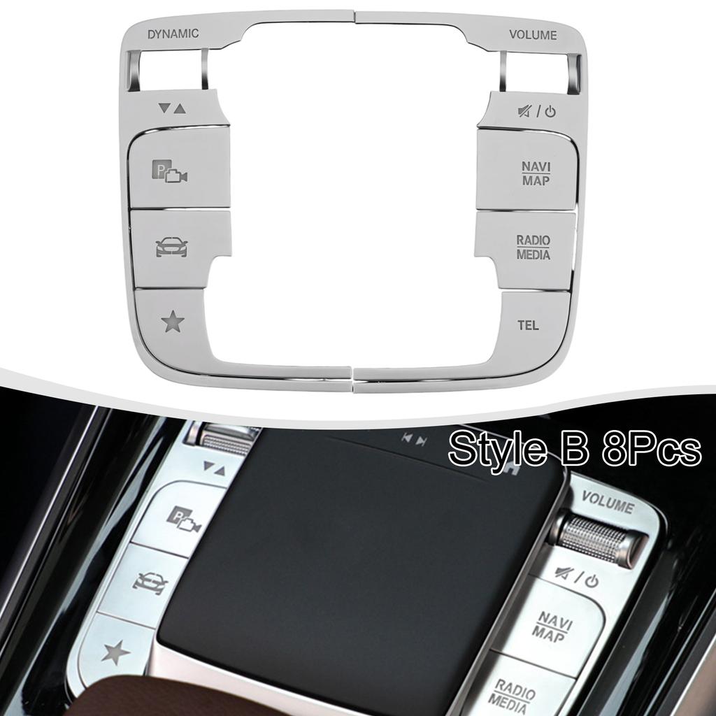 01 Автомобильная центральная консоль медиа мышь кнопка декоративная отделка наклейки для Mercedes EQB кнопка отделка наклейки автомобильные аксессуары