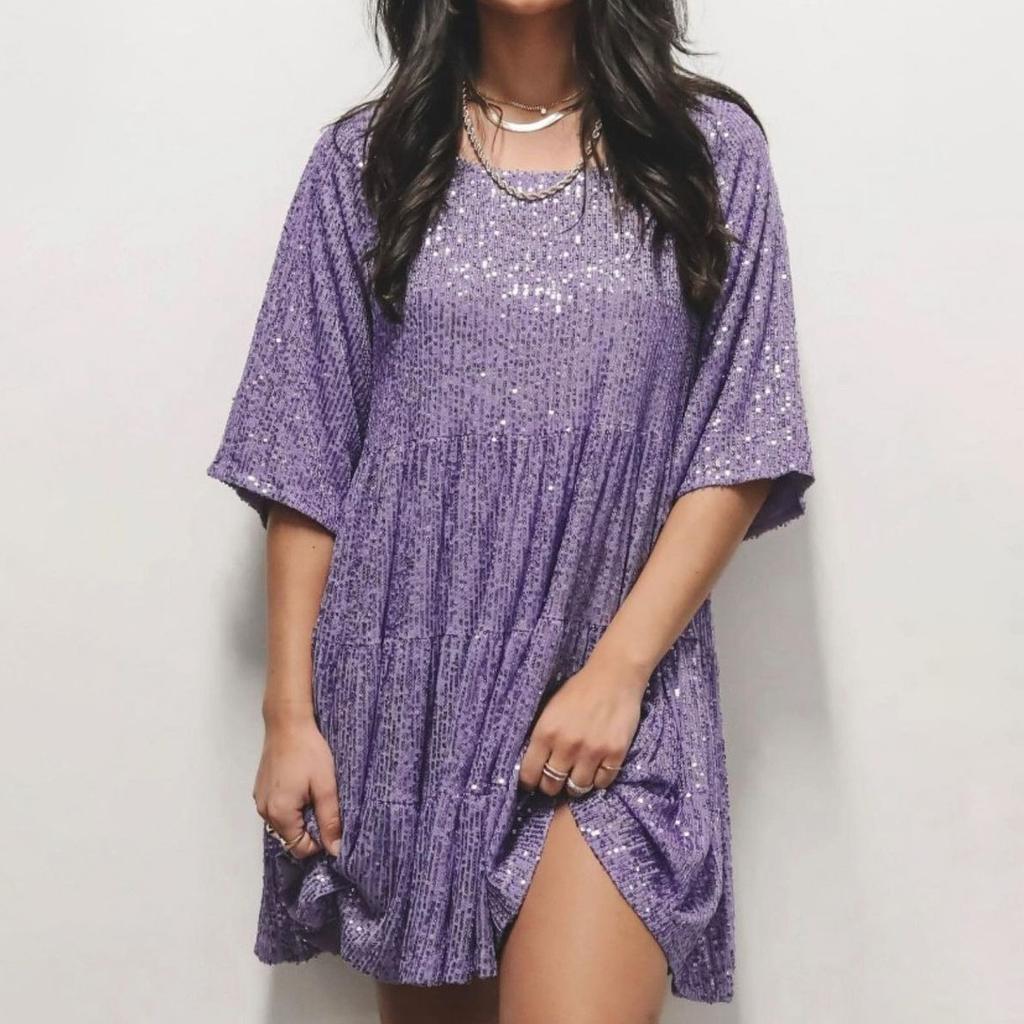 Женское платье с пайетками Короткое струящееся платье с пайетками Сверкающие клубные платья для вечеринок Блестящие лоскутные мини-платья со свободными размерами для женщин