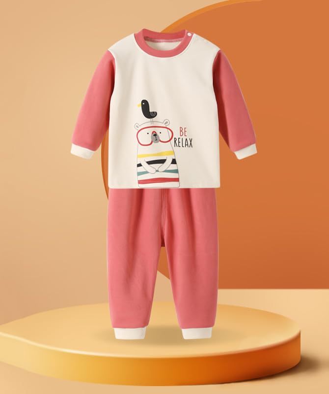 Jaydyequ Детская одежда для сна с длинным рукавом, пижама для детей 110 см, теплая одежда для девочек, одежда для весны/осени, домашняя одежда для девочек, комплект, подарок, красный,