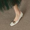 Medium Heel Square Head Small Heel Single Shoes Women's Spring Gentle Shallow Mouth High Heel Women's Shoes