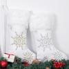 Рождественские чулки, вышитые снежинками, подвесные носки с плюшевой кромкой, праздничный домашний декор, подарочные чулки для рождественской вечеринки