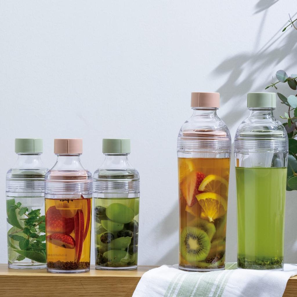 Бутылка HARIO портативная дымчато-розовая смола длина и ширина 400 мл поставляется с ситечком для чая подарочный подарочный фильтр-в FIBP-40-SPR