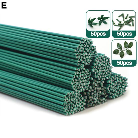 Стержни для роз ручной работы, упаковка стеблей букета, цветочные поделки, цветочные стержни из зеленой тонкой проволоки с комплектом материалов для цветочных ветвей