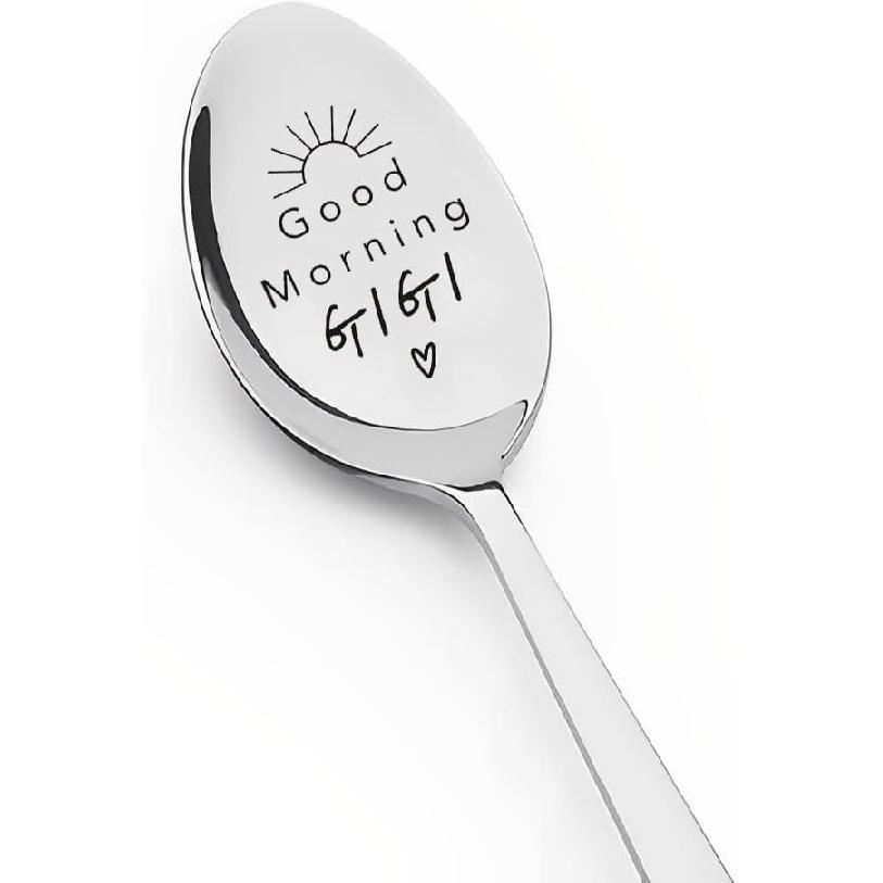 Nana Spoon Gifts from Grandchildren Grandkids, Good Morning Nana Spoons for Grandma Grandmother Mothers Day Birthday Gift for Nana Nanny Tea Coffee