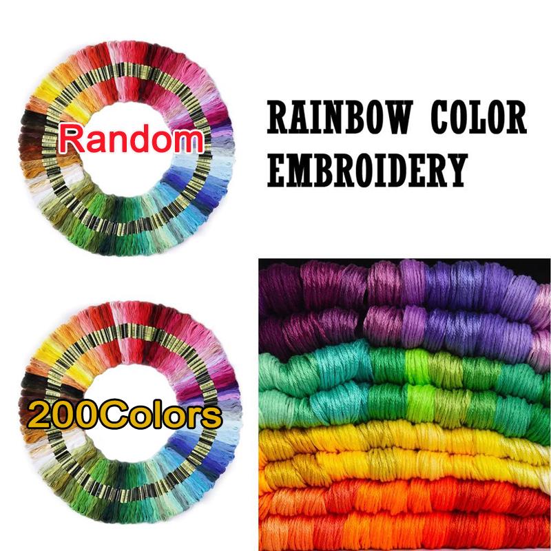 200 разноцветных ниток для вышивания мулине, нитки для вышивания крестиком, рукоделие, хлопок премиум-класса для вышивания крестиком