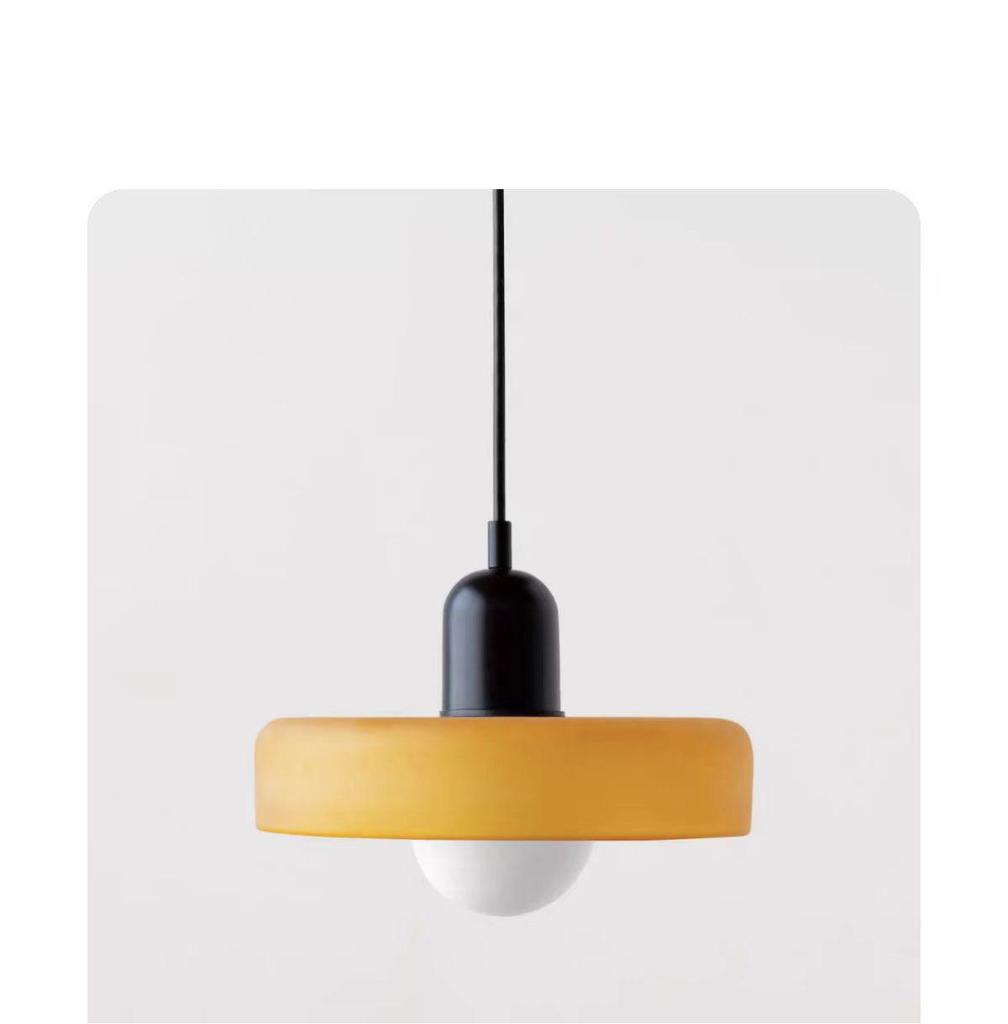 Скандинавская ретро цветная стеклянная люстра - Креативный одинарный плафон для украшения спальни, кабинета или барной стойки