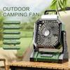 9000mAh Battery Operated Fan Portable Rechargeable Desk Camping Fan with LED Light and Hook Outdoor Fan for Tent Car Trip