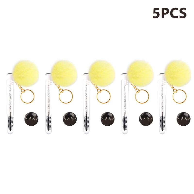 Туба для кисти для ресниц с помпоном, кисть для макияжа для наращивания ресниц, пылезащитная, расческа для бровей, инструменты для красоты