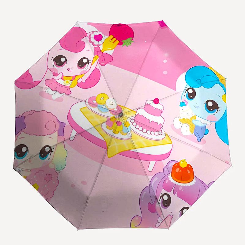 Cute Characters Desserts Automatic Opening and Closing, 8 rib Structure Portable Umbrella, Suitable for Men and Women in All Seasons Perfec