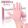 Light Pink Nitrile Gloves WaterProof Durable Cleaning Dishwashing Tattoo Household Cleaning Supplies Latex Free