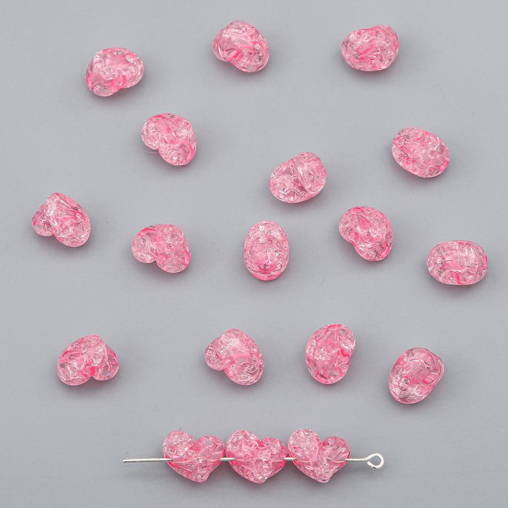 55/70Pcs Plastic Acrylic Heart Beads Fashion Loose Spacer Beads for Jewelry Making DIY Hairpin Earring Necklace Handmade