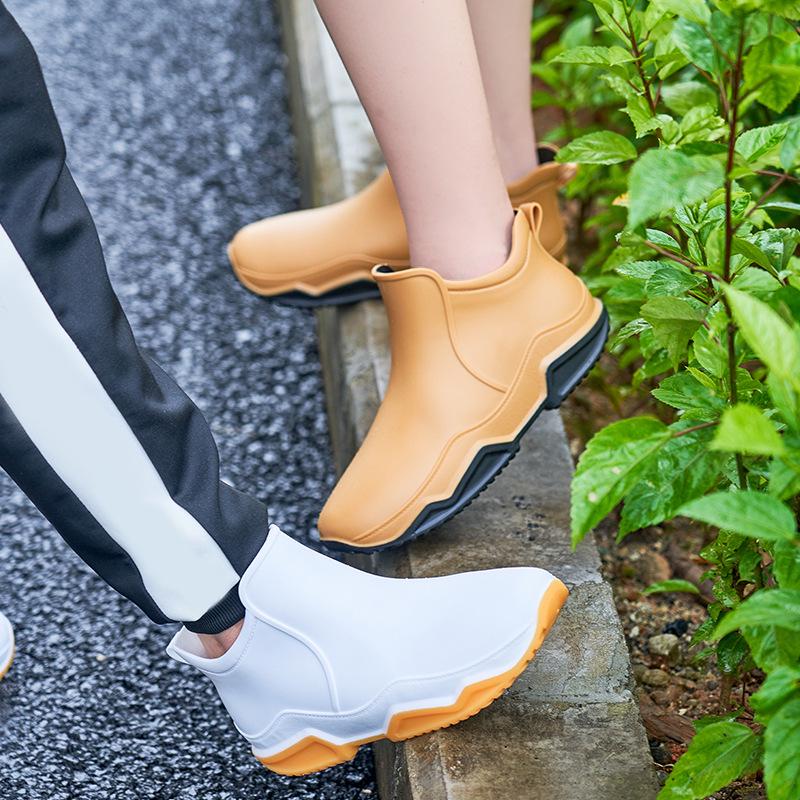 Мужские низкие водонепроницаемые мотоциклетные сапоги для езды на мотоцикле - нескользящая резиновая обувь для рыбалки