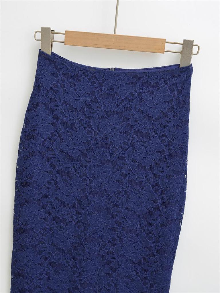 Тонкая кружевная юбка-миди с высокой талией для женщин, весна и осень