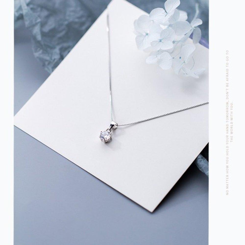Hermosa:J N028 Silver 925 Silver Necklace Silver Necklace Cubic Zirconia Necklace Daily Necklace