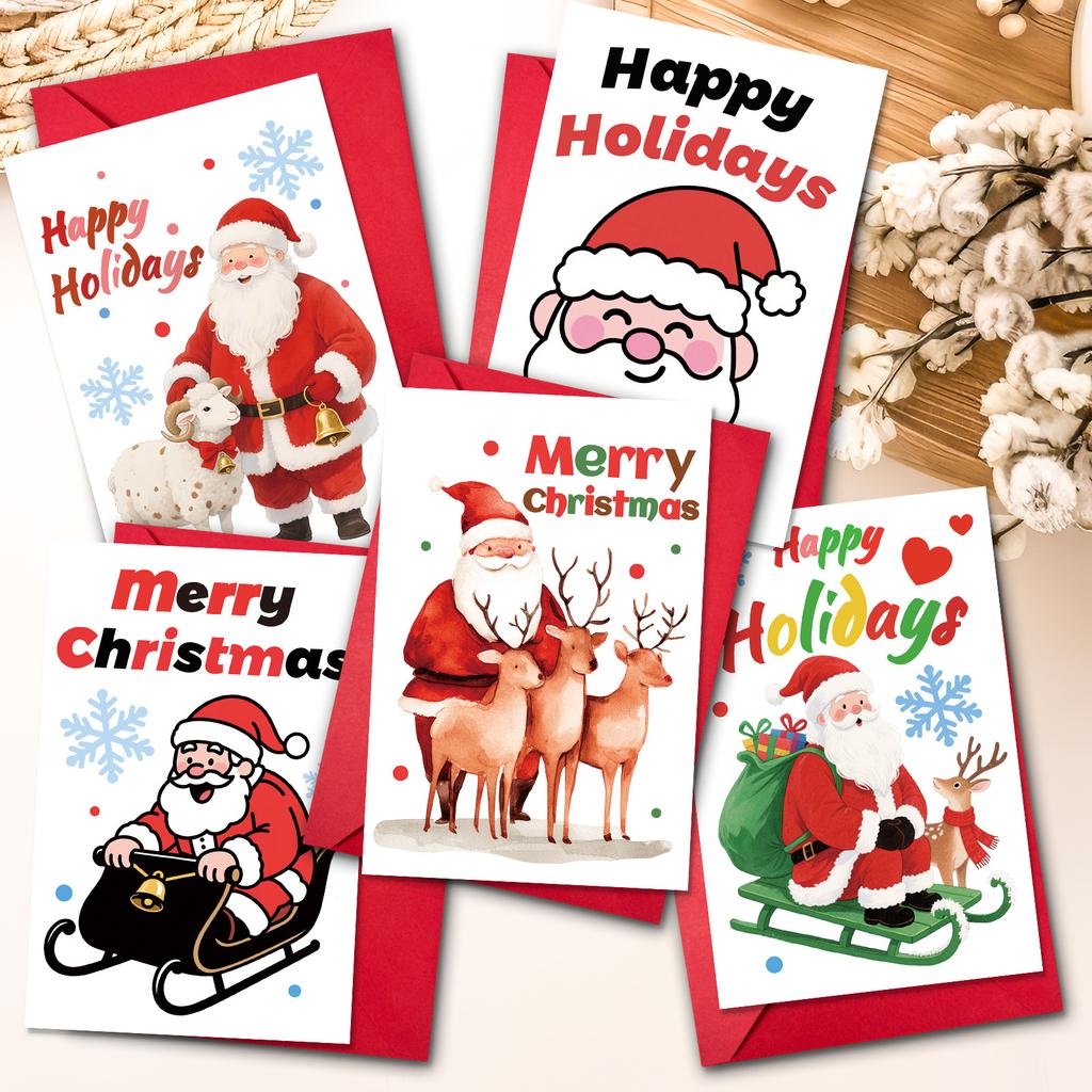 10 Cartoon Christmas Greeting Card Envelopes Set With A Variety Of Creative Christmas Greeting Cards