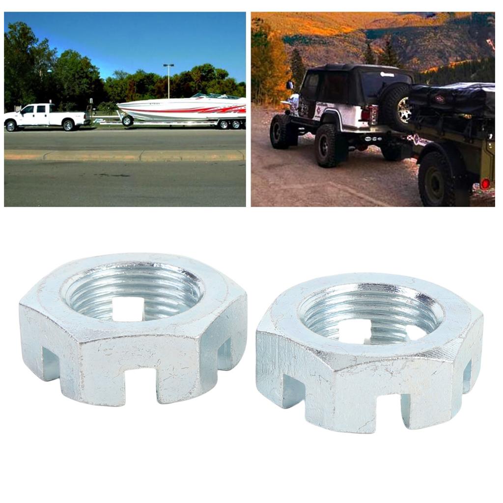 2 Sets Trailer Nut Kit with 1in Shaft Spindle Nuts 1in Washer 2.2in   Cotter Pins Galvanized for 1in Shaft Spindle