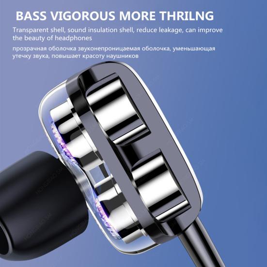 A4 Универсальный проводной динамический сабвуфер с управлением, двойные наушники-вкладыши, гарнитура