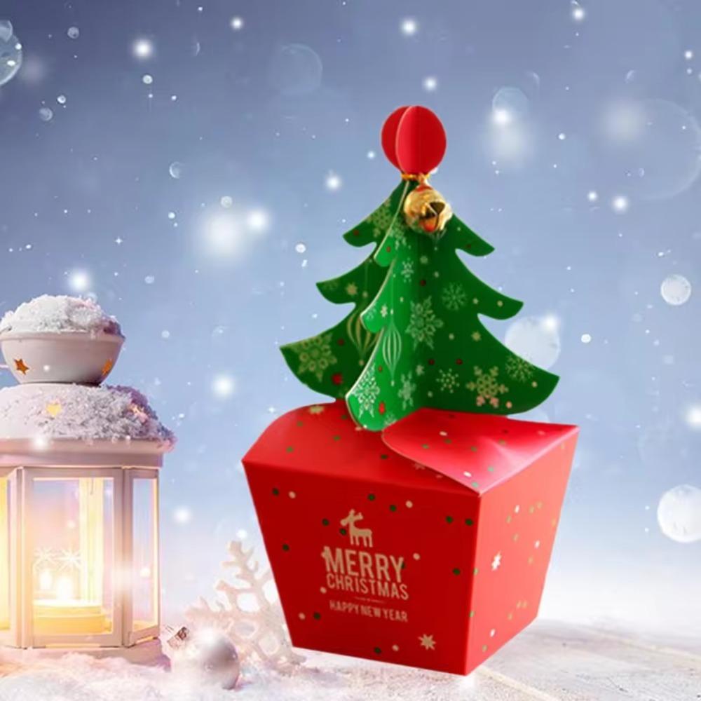 10 Pcs Paper Christmas Gift Box DIY Gift Packaging Box Christmas Tree Candy Box Kids