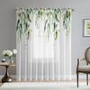2 Pieces HD Digital Green Large Leaf Print Curtains Home Decorating Style Decorating Living Room Bedroom Rodding Curtains Effect